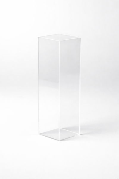 Acryl-Säule/Podest, weiss transparent, 30x30x100cm