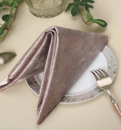 Samt-Serviette "VELVET DUSTY ROSE", 50x50cm