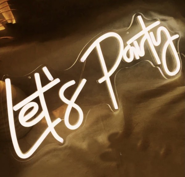 Neon-Schriftzug "LET´S PARTY"