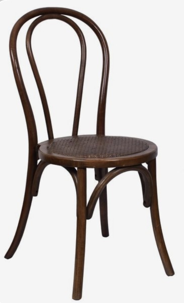 Stuhl "BENTON CHOCOLATE" mit Rattansitzfläche