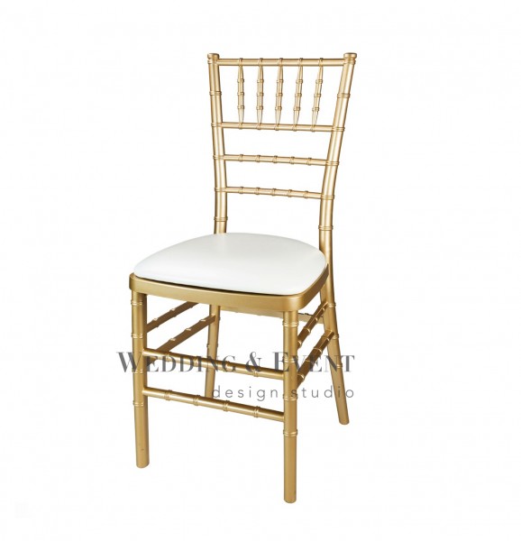 Stuhl "CHIAVARI", pudriges gold, inkl. Sitzkissen in weiss oder schwarz
