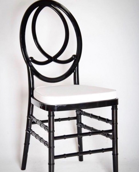 Stuhl "PHOENIX", schwarz inkl. Sitzkissen in weiss oder schwarz