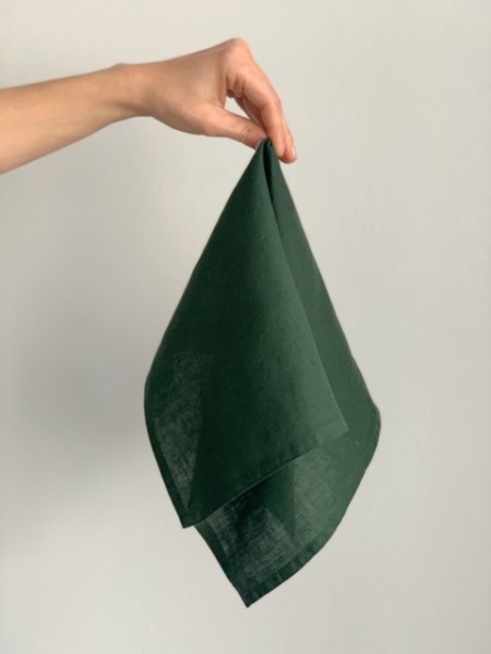 Leinen-Serviette "JOY MOOSGRÜN", 45x45cm