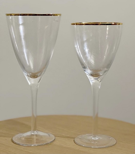 Weissweinglas mit Goldrand
